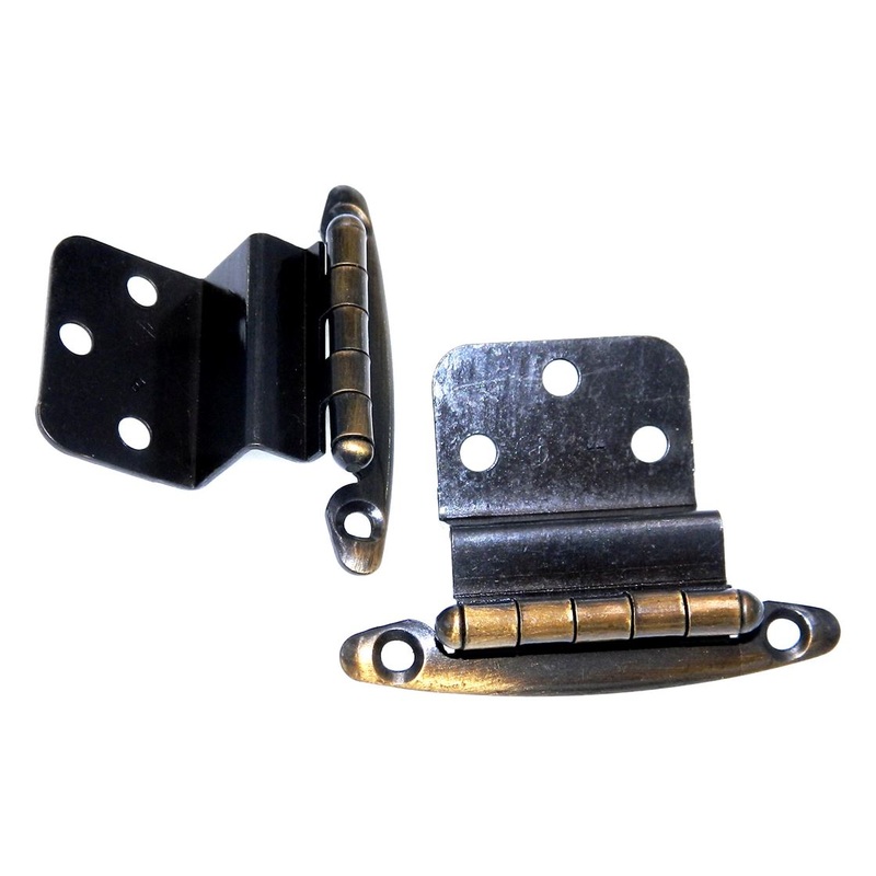 Pair of Amerock Antique English 1/2 Inset Hinges Non Self-Closing BP30253-AE