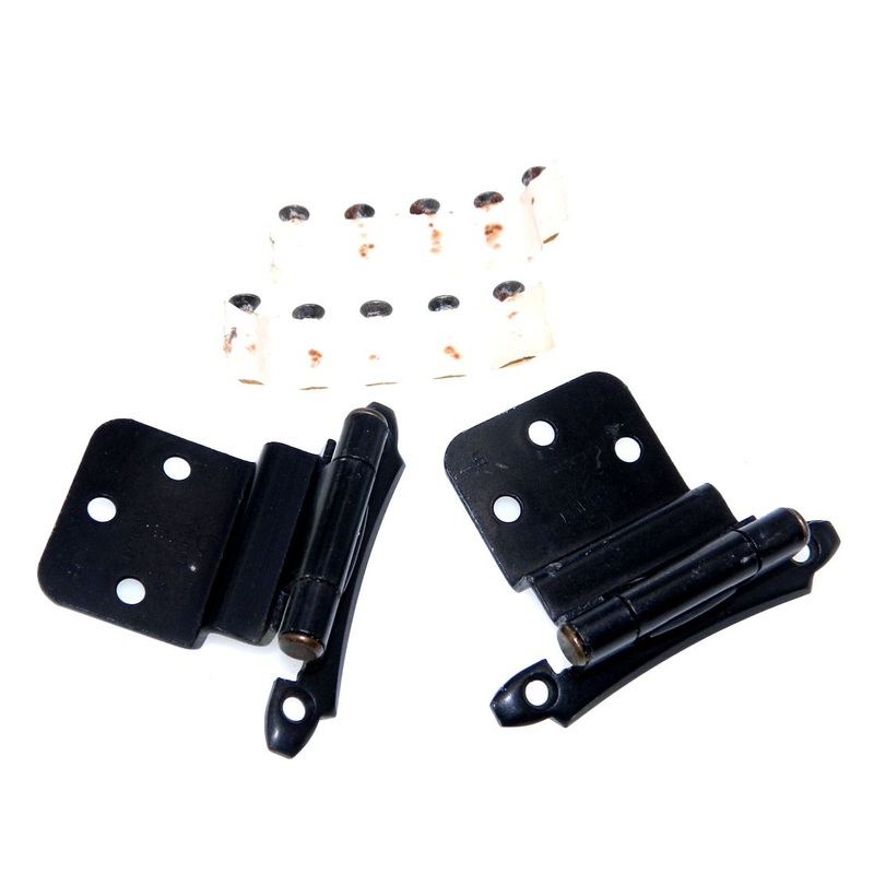 Pair of Amerock Colonial Black 3/8 Inset Hinges Self-Closing BP7928-CB