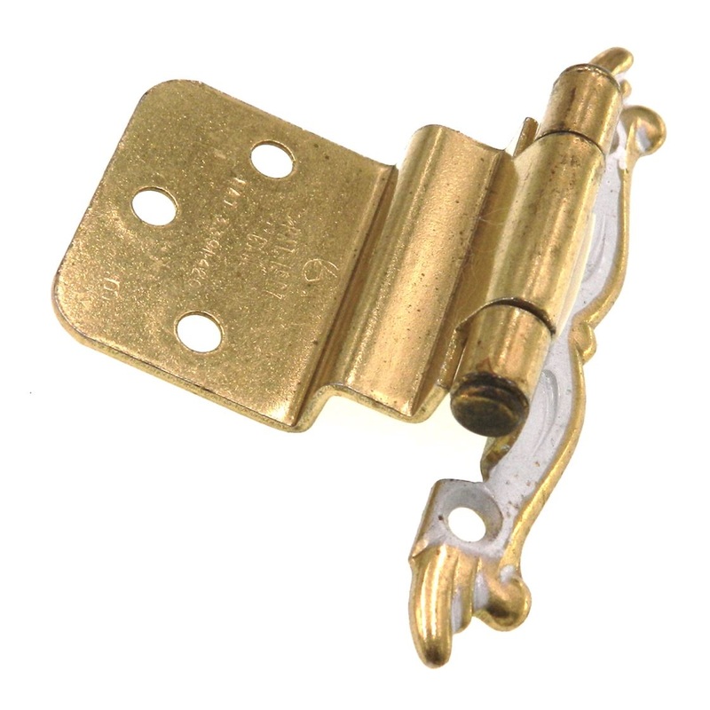 Pair of Amerock Provincial Ivory Gold 3/8 Inset Hinges Self-Closing BP7728-BW