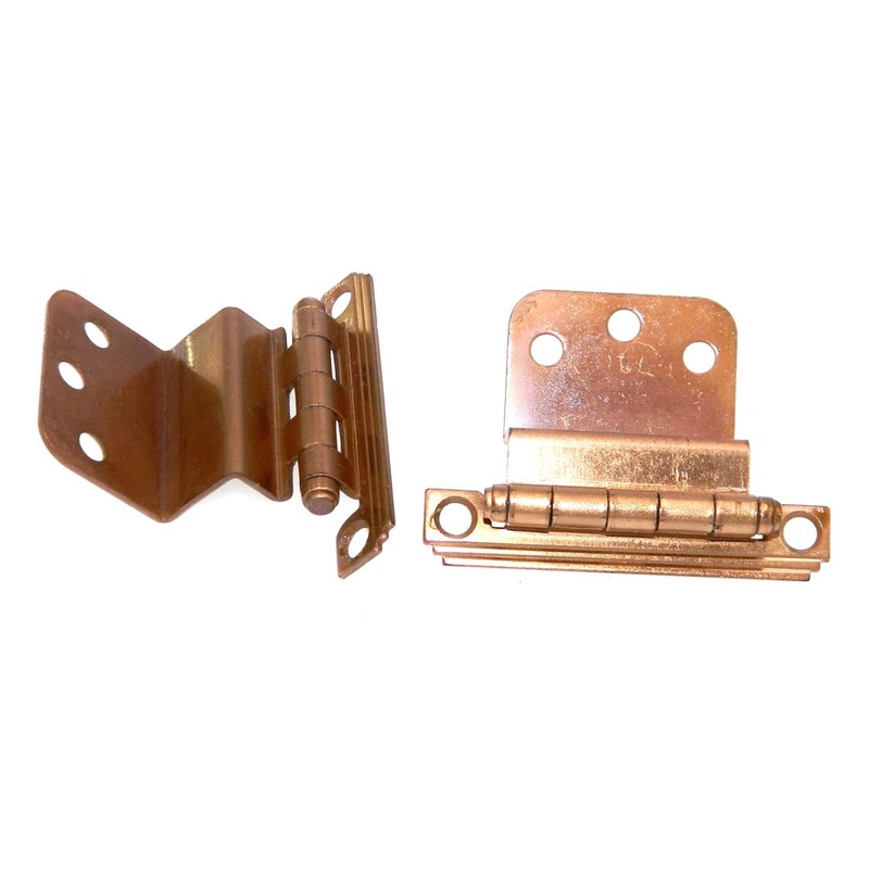 Pair of Stanley Art Deco Satin Bronze 5/8 Inset Face Mount Hinges 1530-A5