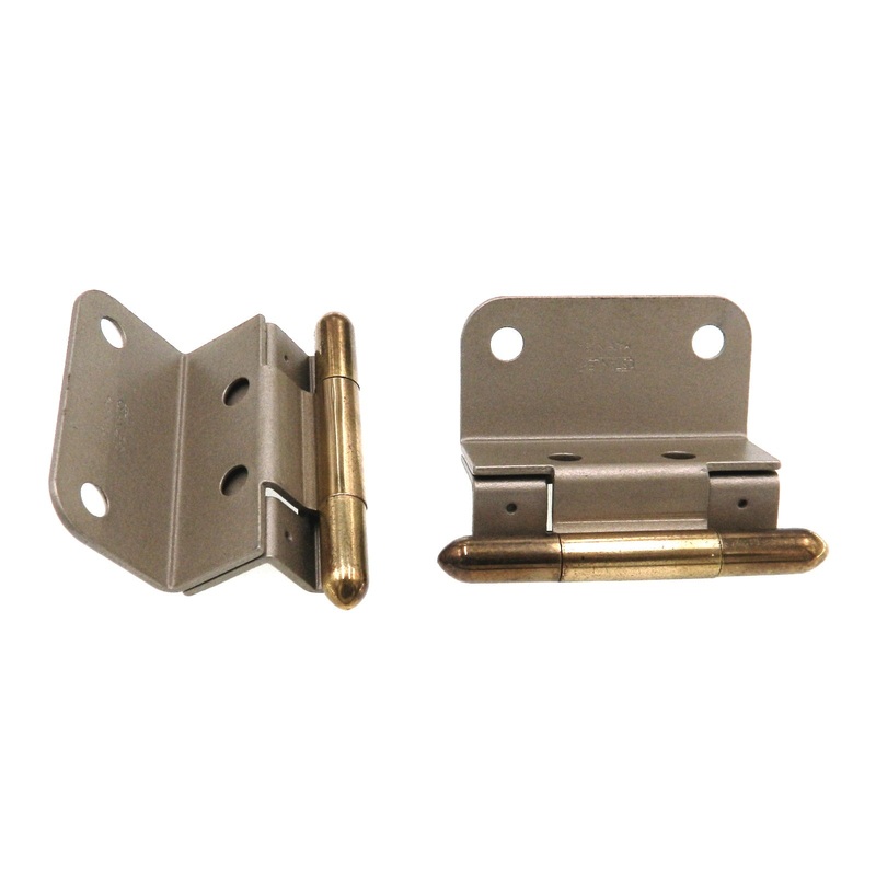 Pair of Stanley Bright Brass 3/4 Inset Partial Wrap Brass Capped Hinges 1545