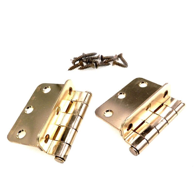 Pair of Stanley Bright Brass 3/8 Inset Partial Wrap Architectural Hinges 1590