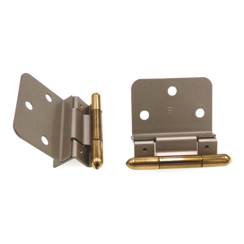 Pair of Stanley Bright Brass 3/8 Inset Partial Wrap Brass Capped Hinges 1545