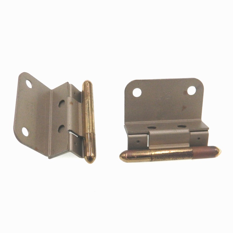 Pair of Stanley Bright Brass 5/8 Inset Partial Wrap Brass Capped Hinges 1545