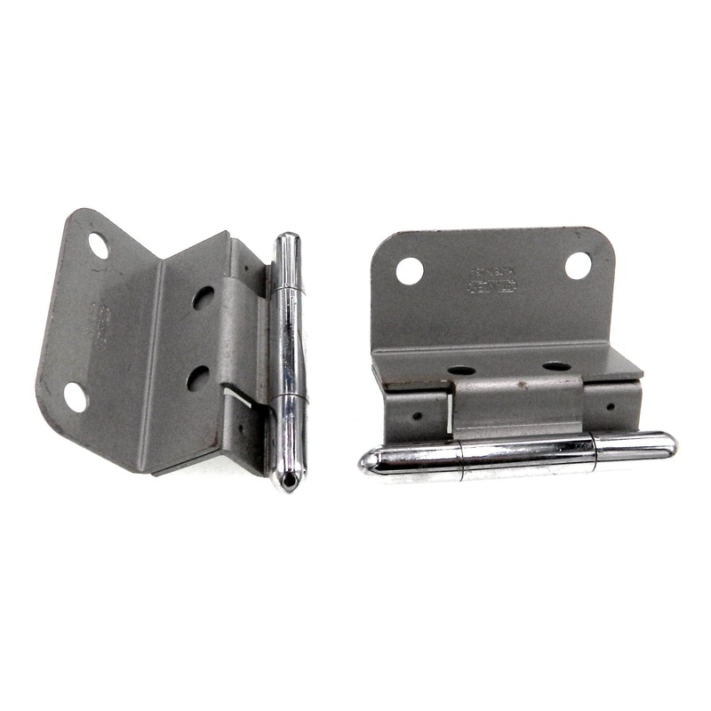 Pair of Stanley Polished Chrome 3/4 Inset Partial Wrap Brass Capped Hinges 1545