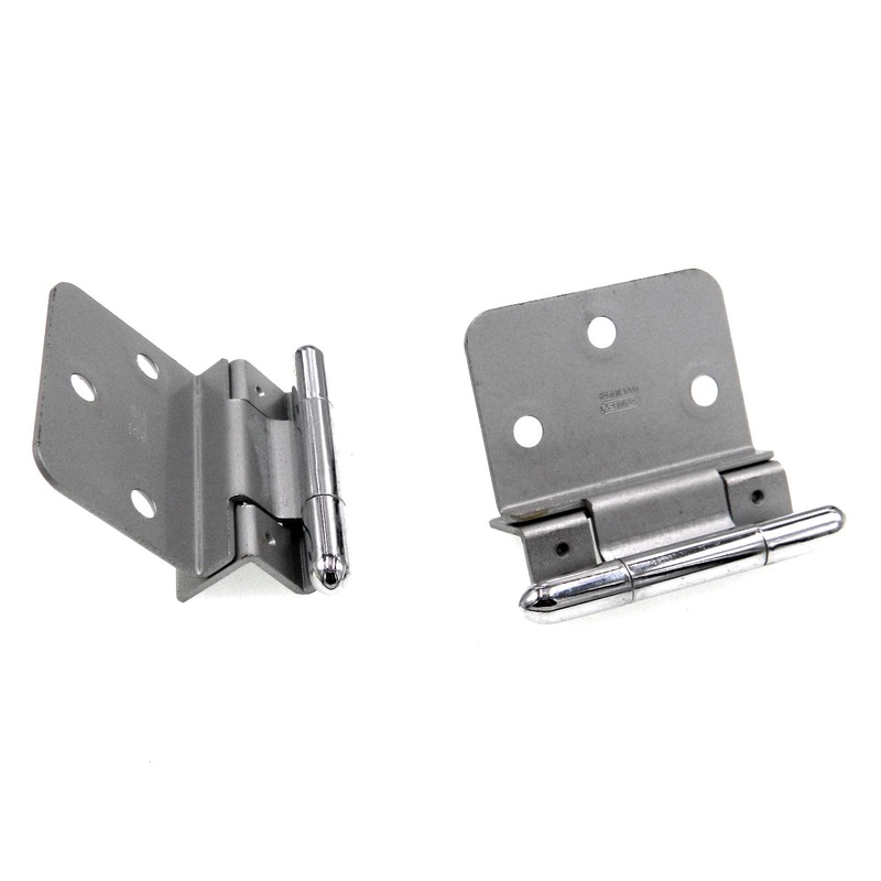 Pair of Stanley Polished Chrome 3/8 Inset Partial Wrap Brass Capped Hinges 1545