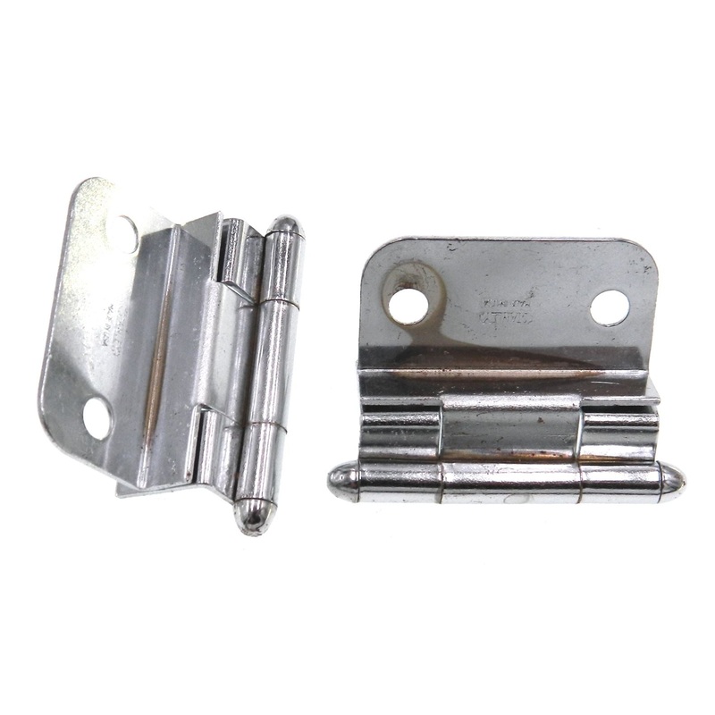 Pair of Stanley Polished Chrome 3/8 Inset Partial Wrap Bullet Tip Hinges 1532