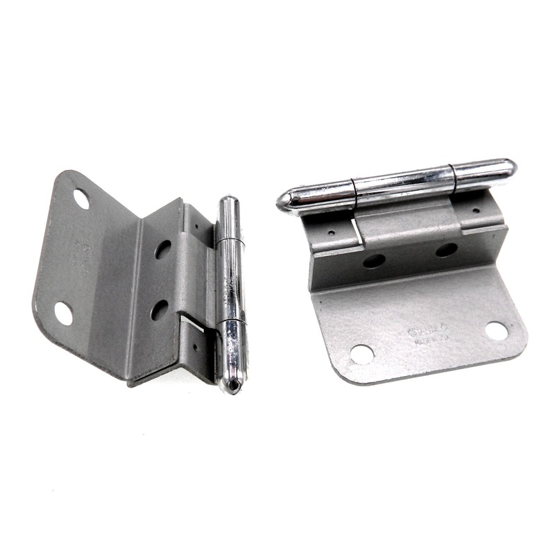 Pair of Stanley Polished Chrome 5/8 Inset Partial Wrap Brass Capped Hinges 1545