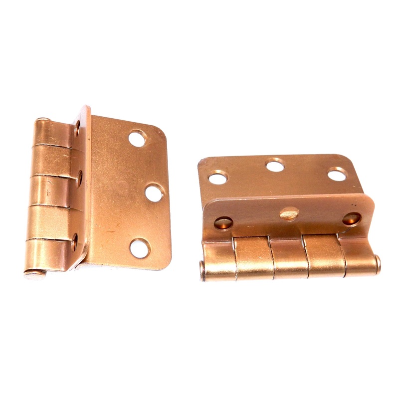 Pair of Stanley Satin Bronze 3/8 Inset Partial Wrap Architectural Hinges 1590