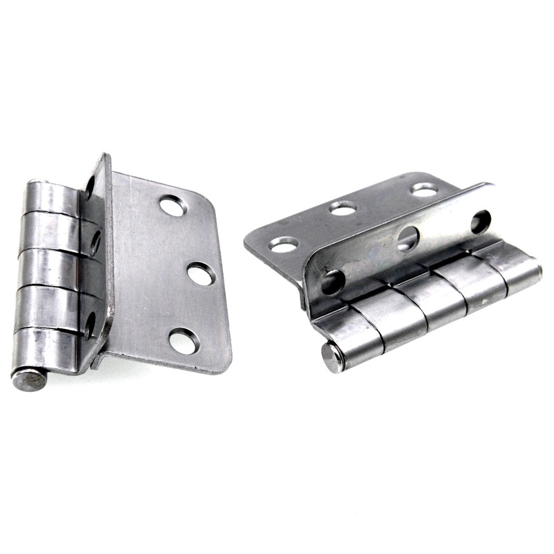 Pair of Stanley Satin Chrome 3/8 Inset Partial Wrap Architectural Hinges 1590