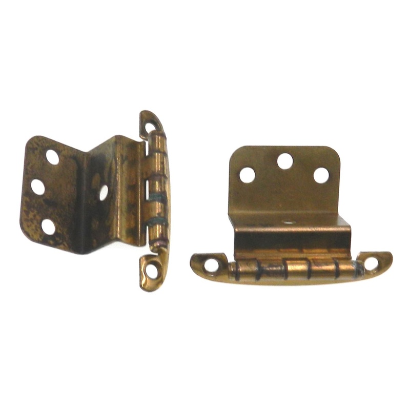 Pair of Vintage Stanley Bright Brass 5/8 Inset Face Mount Hinges 1527-C