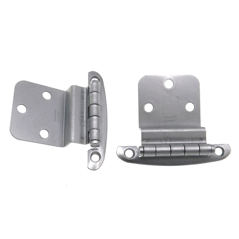 Pair of Vintage Stanley Satin Chrome 3/8 Inset Face Mount Hinges 1527-26D
