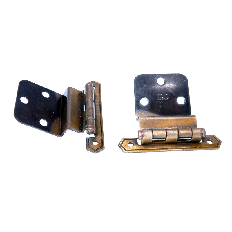 Pair Stanley Ranch Craft Saddle Strap Antique Brass 3/8 Inset Hinges 4310-F3