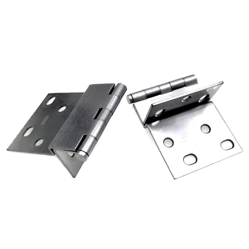 Pair Stanley Satin Chrome 3/8 Overlay Partial Wrap Hinges For 3/4 Door 1591