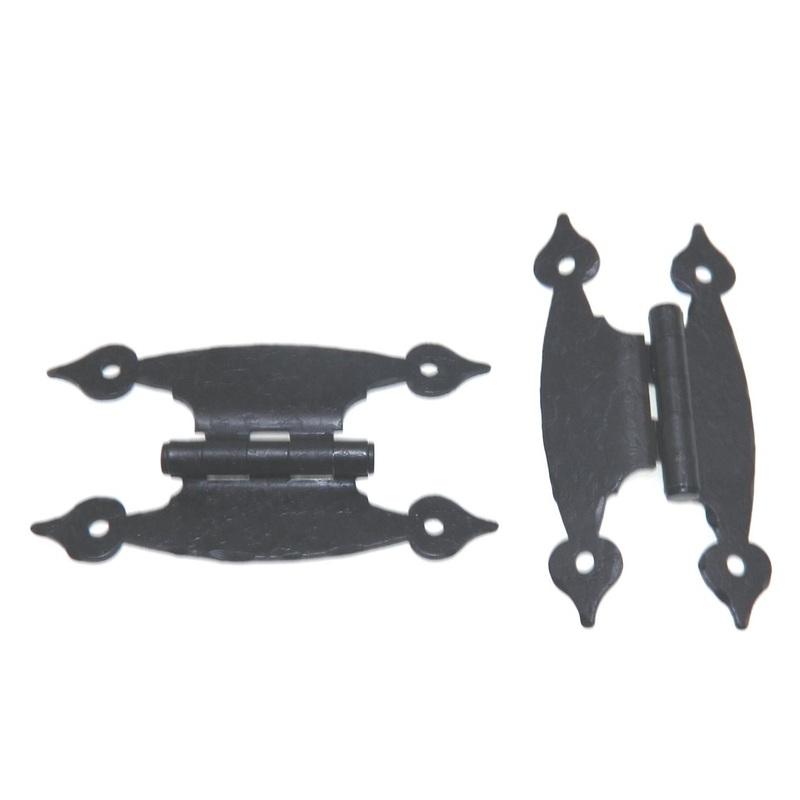 Pair Stanley Spade Tip Hammered Colonial Black 3/8 Offset H Hinge W856-J1