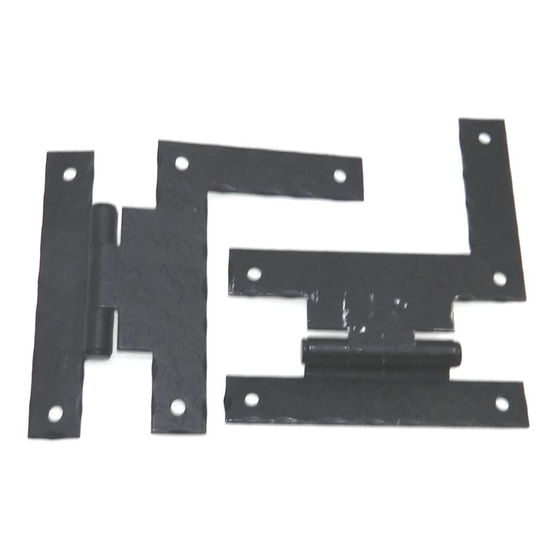 Pair Stanley Square Hammered Colonial Black 3/8 Offset HL Hinges W858-3-8-J1