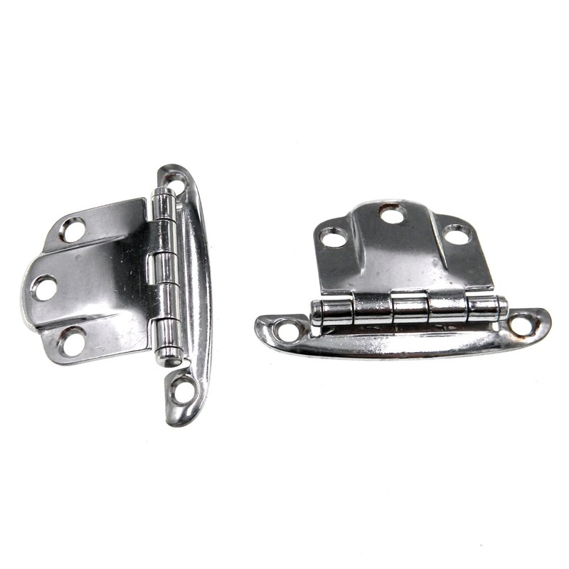 Pair Vintage Stanley Polished Chrome 3/8 Offset Surface Cabinet Hinge 1529.5-CM