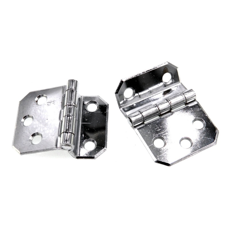Pair Vintage Stanley Polished Chrome 3/8 Offset Surface Cabinet Hinge 1565-CM