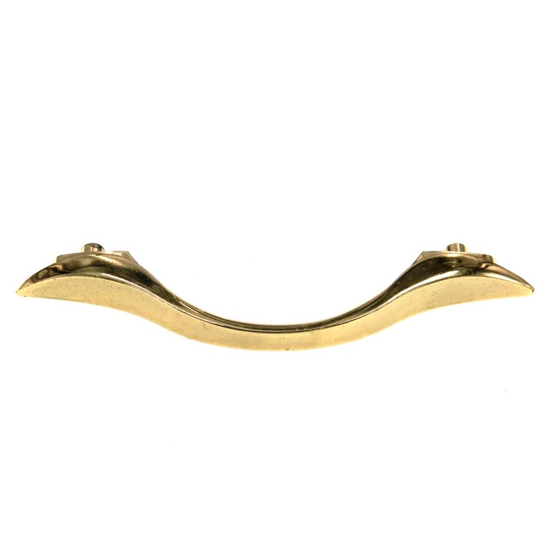 Vintage Amerock Mid-Century Polished Brass 3 1/2 Ctr. Cabinet Arch Pull A432-3