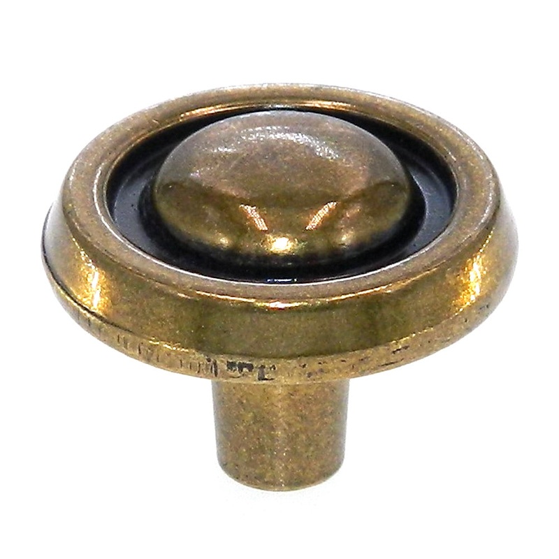 Vintage National Lock French Gilt 1 1/8 Round Cabinet Knob 6283-5A F0-3875-001
