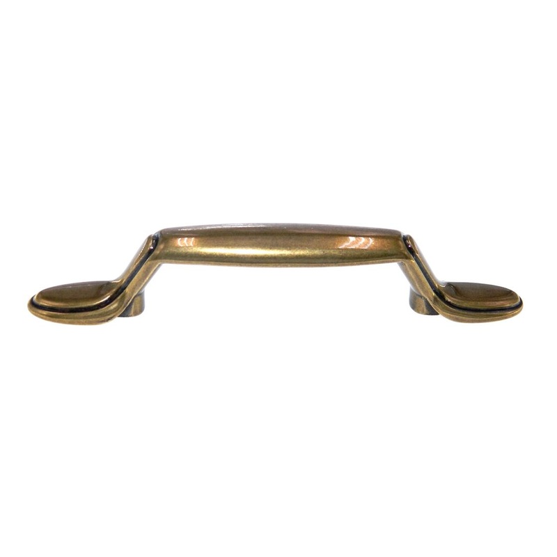 Amerock Allison Light Brass 3 Ctr. Footed Ends Cabinet Arch Pull Handle 254LB