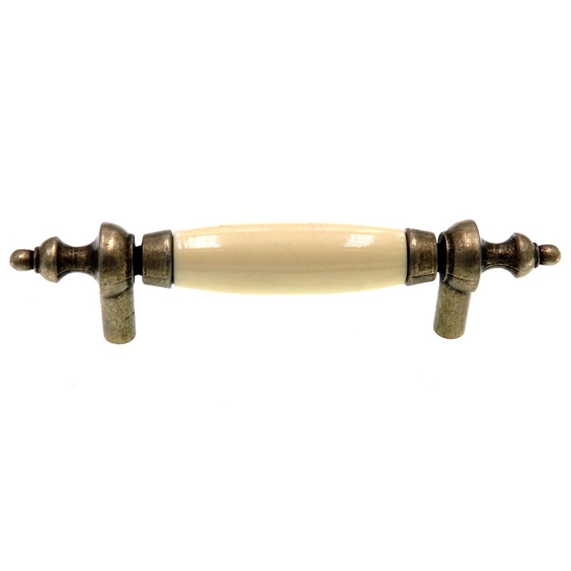 Amerock Light Brass Almond Ceramic Center 3 Ctr. Cabinet Bar Pull BP1926-LBA