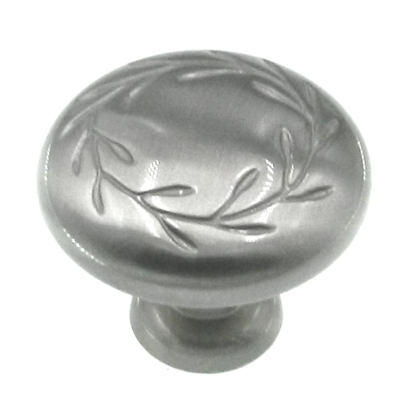 Amerock Nature’s Splendor Satin Nickel 1 3/8 Leaf Cabinet Knob BP1581G10