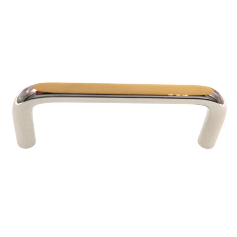 Amerock Polished Chrome Brass 3 Ctr. Two Tone Cabinet Wire Pull BP4264-26B