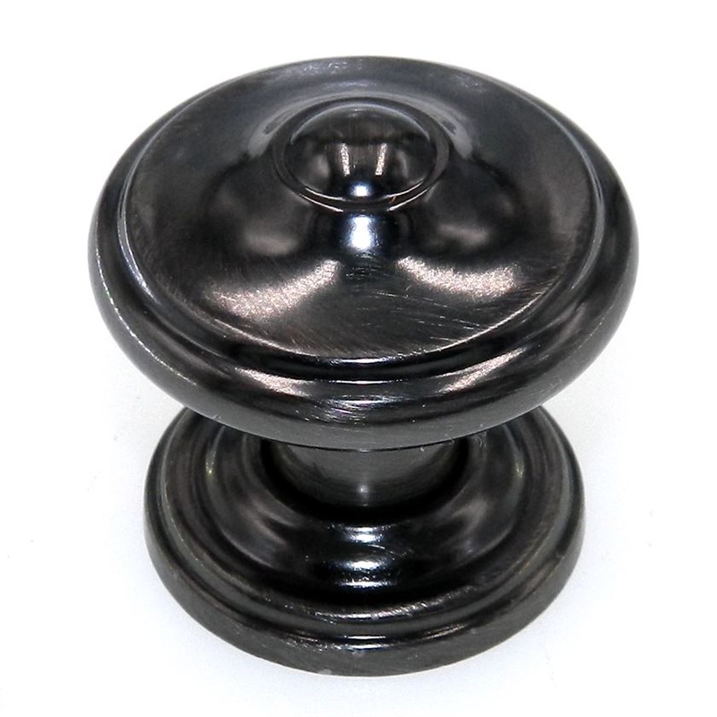 Amerock Revitalize Gunmetal 1 1/4 Round Cabinet Knob with Backplate BP55341-GM