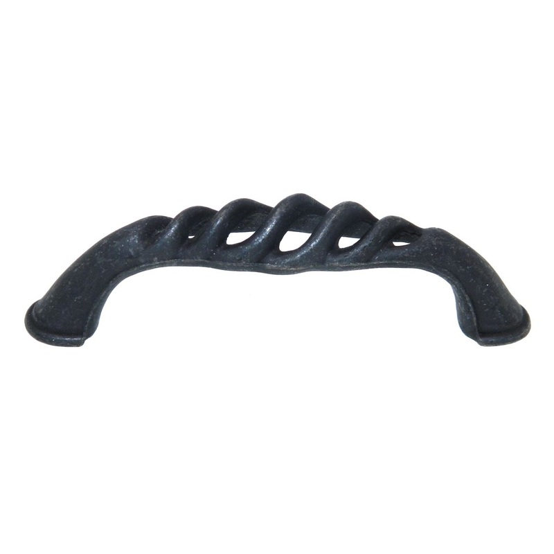 Belwith Charleston Blacksmith Iron 3 Ctr Cabinet Arch Pull Handle PA1321-BI