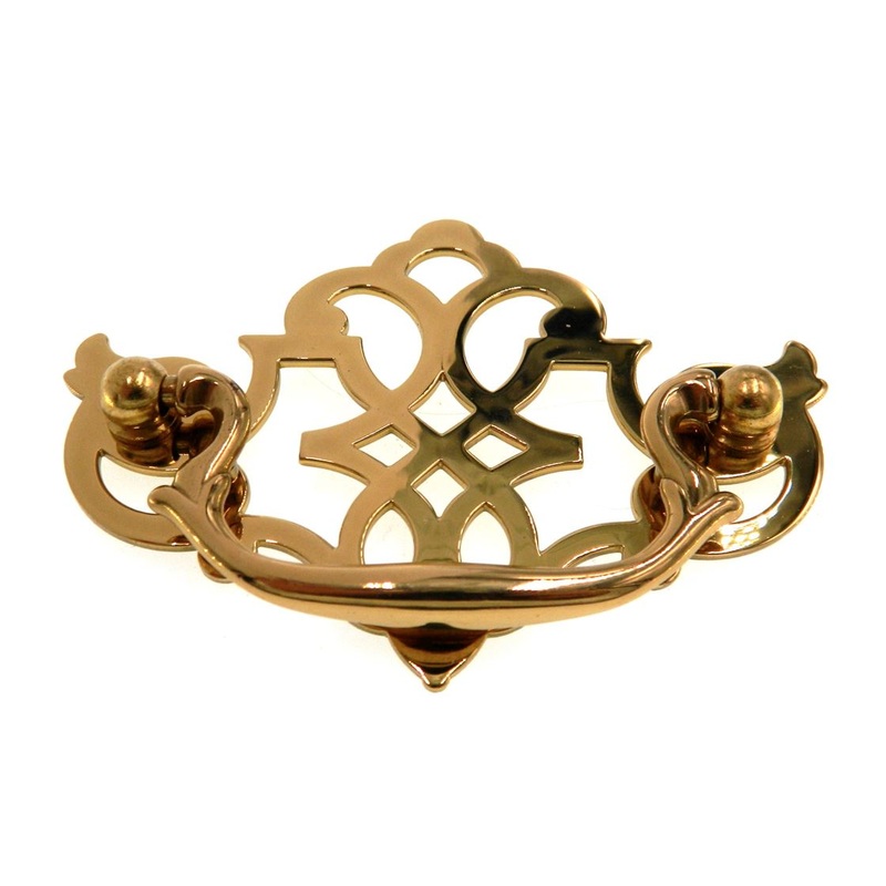FKI Hardware Period Brass Solid Brass 3 Ctr Drawer Bail Pull Handle Q51