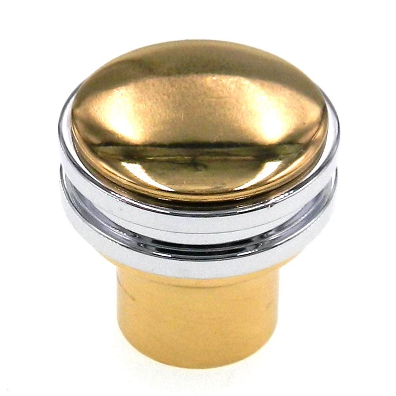 FKI Hardware Period Brass Solid Brass Chrome 1 1/4 Two Tone Cabinet Knob C145