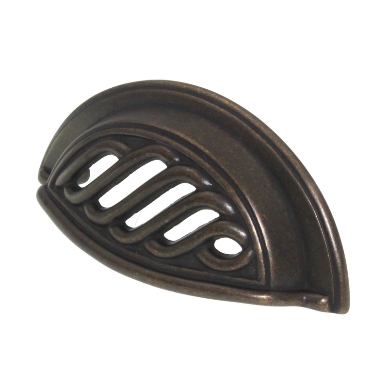 Hickory Hardware Charleston Blacksmith Brass 3 Ctr Drawer Cup Pull PA1322-WOA