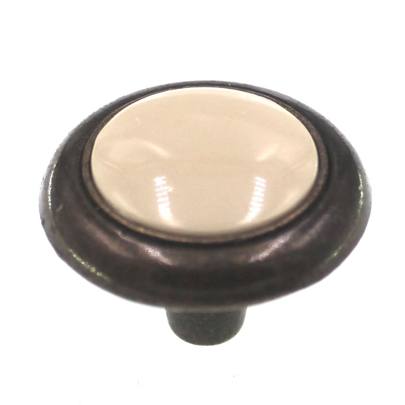 Amerock Allison 1 1/4 Cabinet Knob Antique Brass Almond Plastic Insert 244AAB