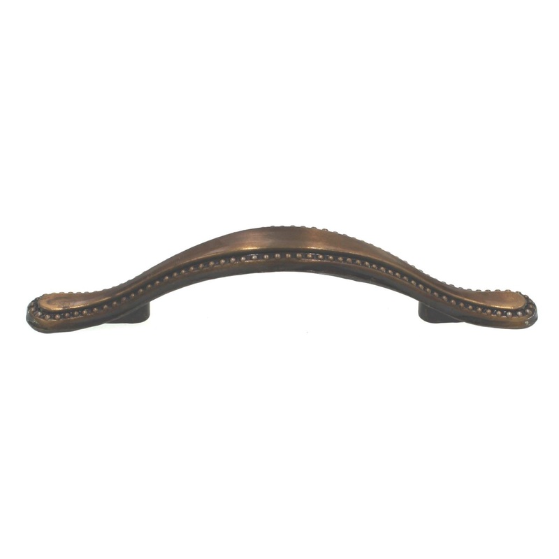 Amerock Allison Antique Brass 3 Ctr. Beaded Cabinet Arch Pull Handle 988ABS