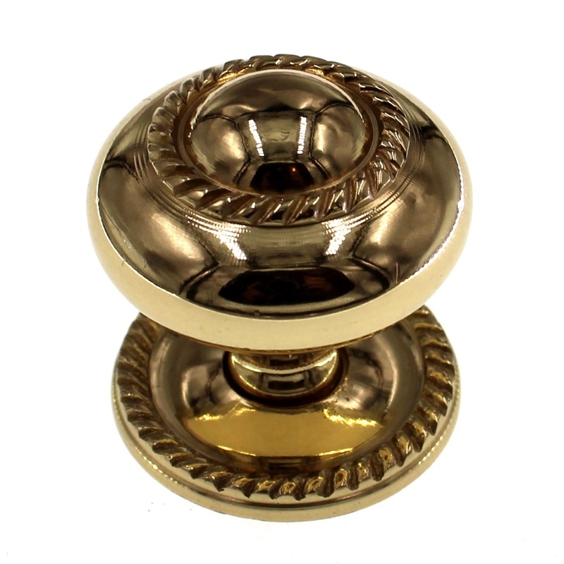 Amerock Allison Polished Solid Brass 1 1/2 Cabinet Knob With Backplate 547