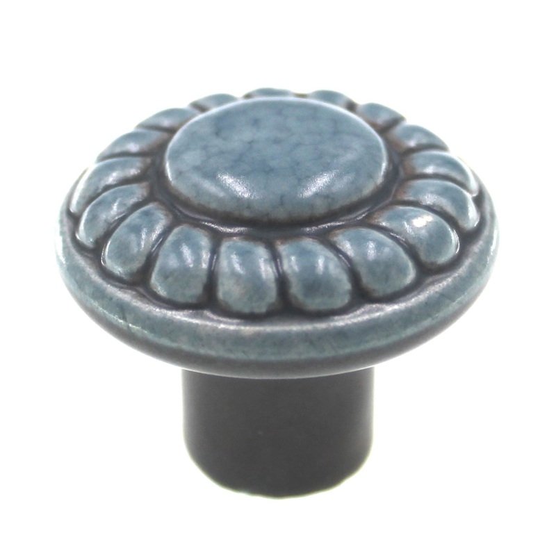 Amerock Ceramics Distressed Blue 1 3/8 Rope Cabinet Knob BP1321-DN