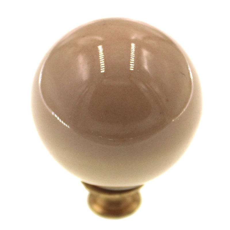 Amerock Ceramics Polished Brass And Almond 1 1/4 Ball Cabinet Knob BP35357-AM