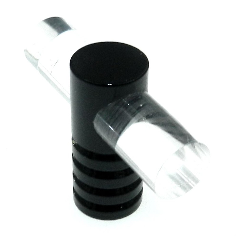 Amerock European Designs 2 T Bar Cabinet Knob Black Clear BP4301-BK