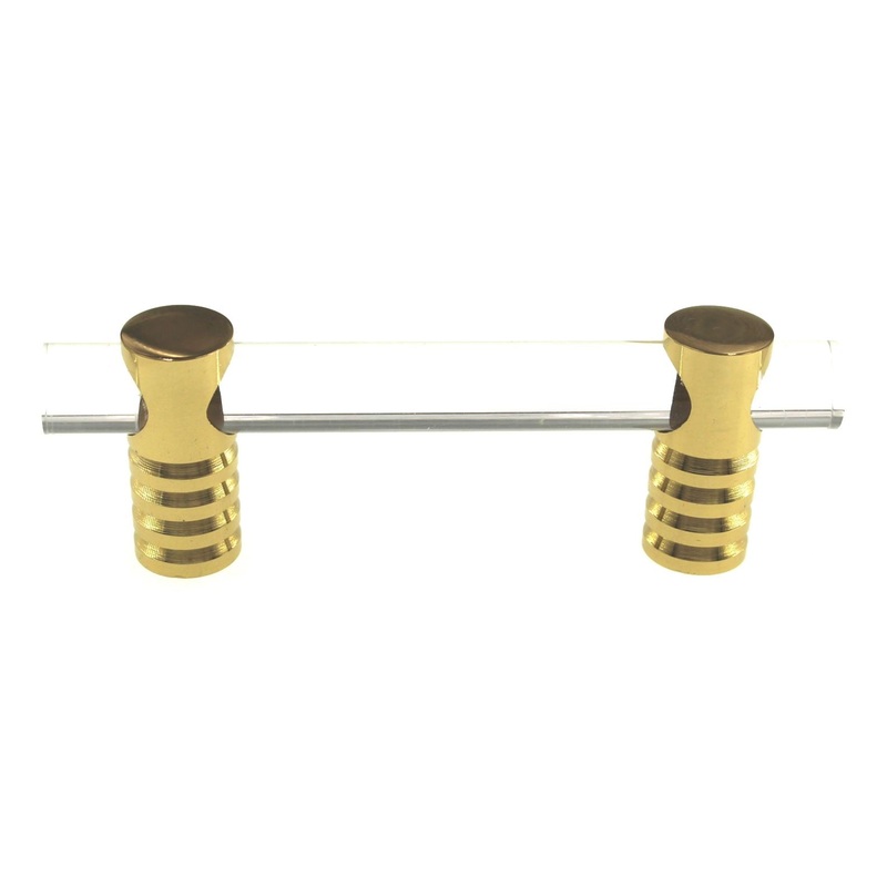 Amerock European Designs Polished Brass Clear 3 Ctr. Cabinet Bar Pull BP4300-3