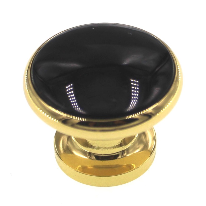 Amerock European Designs Solid Brass Black Center 1 1/4 Cabinet Knob BP5526-BJ3