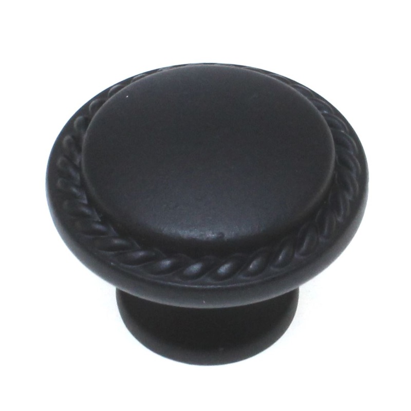 Amerock Everyday Heritage Matte Black 1 3/16 Rope Cabinet Knob BP53001FB
