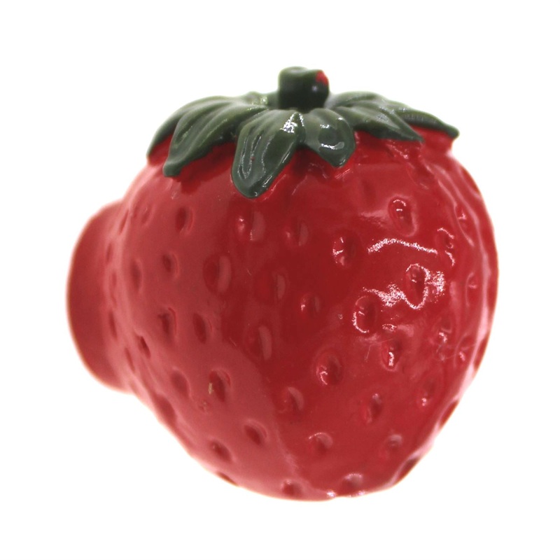 Amerock Fruit’Z Hand Painted Red 1 1/2 Strawberry Cabinet Knob BP9345-HP