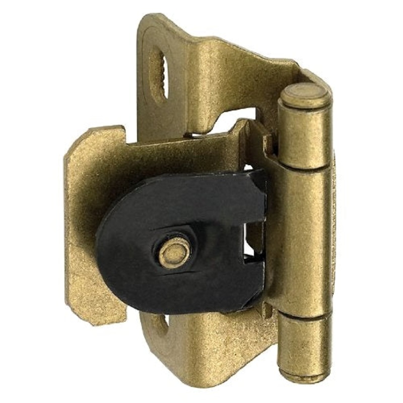 Amerock Single Demountable Cabinet Hinge 1/4 Overlay Burnished Brass CM8715-BB