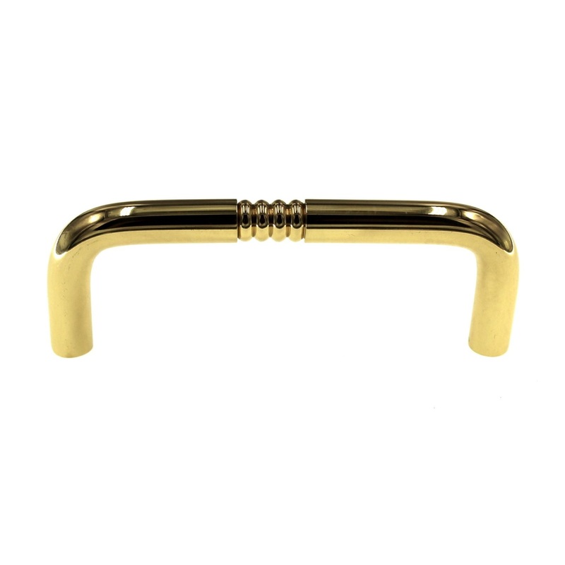 Amerock Solid Brass Polished Brass 3 Ctr. Cabinet Arch Pull Handle BP4256B
