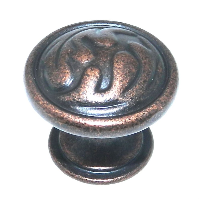 Amerock True Elegance 1 1/4 Oak Leaf Cabinet Knob Rustic Bronze BP1355-RBZ