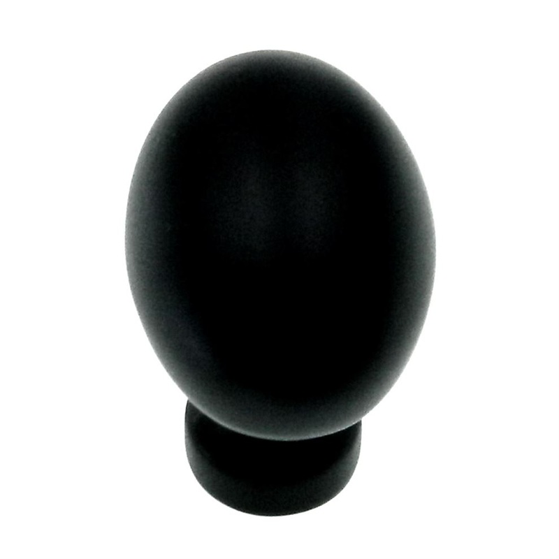 Amerock Vaile Matte Black 1 3/8 Oval Cabinet Knob BP53014FB