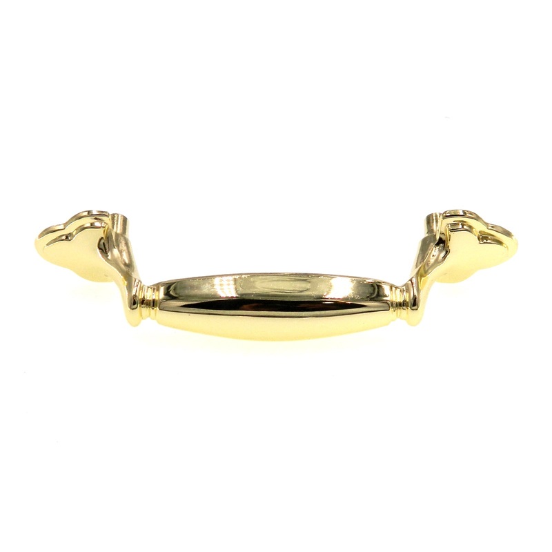 Belwith Tranquility Polished Brass Footed 3 Ctr. Cabinet Arch Pull P442-PB