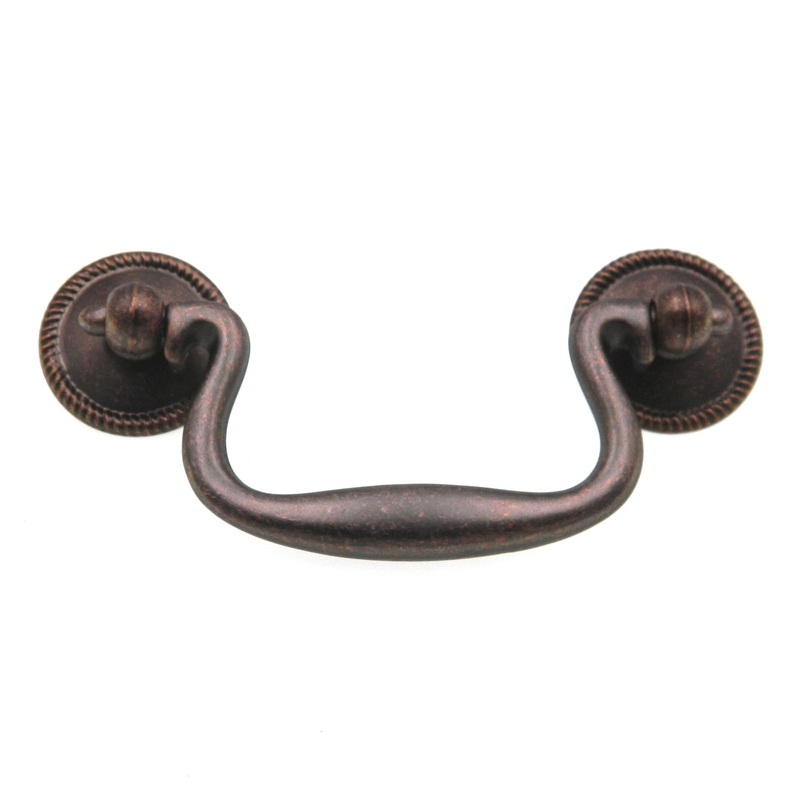 Hickory Hardware Manor House Antique Copper 3 Ctr. Drawer Bail Pull P8049-DAC
