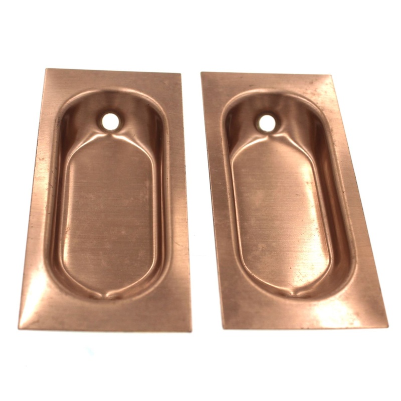 Pair Amerock Dull Bronze 3 1/16 Flush Sliding Door Recessed Pulls AO2214-10